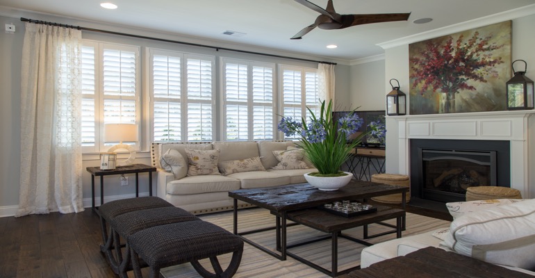 Plantation Shutters in Cleveland Living Room